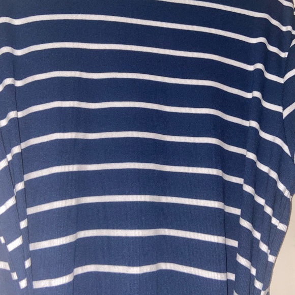 NWT Navy Blue w/ White Stripe Rib Semi-Fitted Dress - Picture 4 of 4